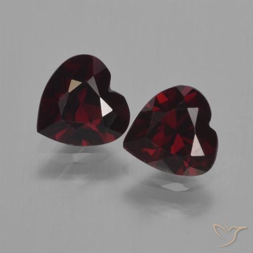1.75ctw Naturale Rosso scuro Granato Piropo, Cuore, VVS-VS