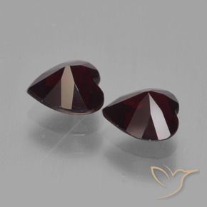 Gemme di Granato Piropo Rosso scuro naturale da 1.75 ct, Cuore, VVS-VS