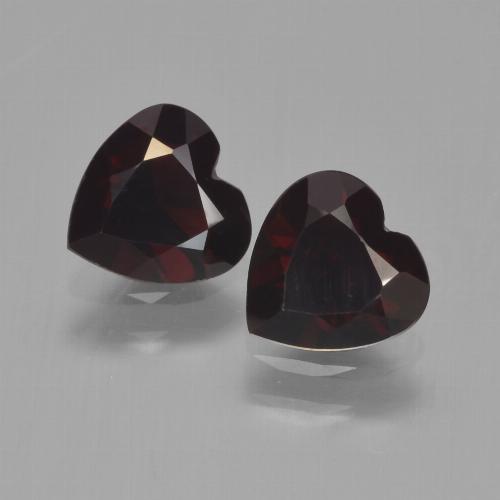 Granato piropo naturale rosso da 1,64 ct, a forma di cuore, VVS-VS