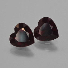 Granato piropo naturale rosso da 1,64 ct, a forma di cuore, VVS-VS