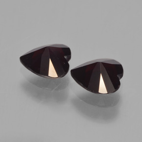 Granato piropo naturale rosso da 1,64 ct, a forma di cuore, VVS-VS