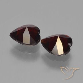 Gemme di Granato Piropo Rosso nerastro naturale da 1.63 ct, Cuore, VVS-VS
