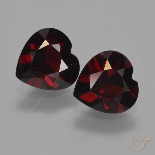 1.65ctw Naturale Rosso nerastro Granato Piropo, Cuore, VVS-VS