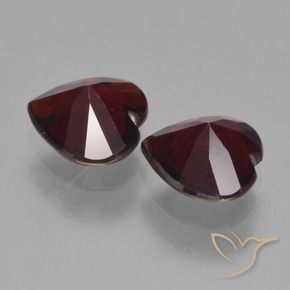 Gemme di Granato Piropo Rosso nerastro naturale da 1.65 ct, Cuore, VVS-VS