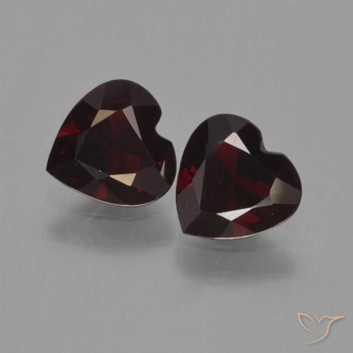 1.62ctw Naturale Rosso scuro Granato Piropo, Cuore, VVS-VS