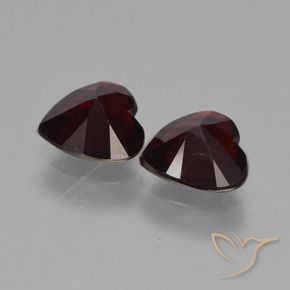 Gemme di Granato Piropo Rosso scuro naturale da 1.55 ct, Cuore, VVS-VS