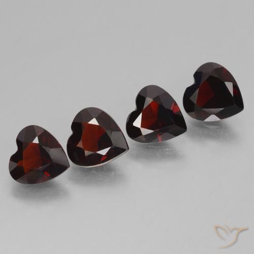 2.93ctw Naturale Rosso scuro Granato Piropo, Cuore, VVS-VS