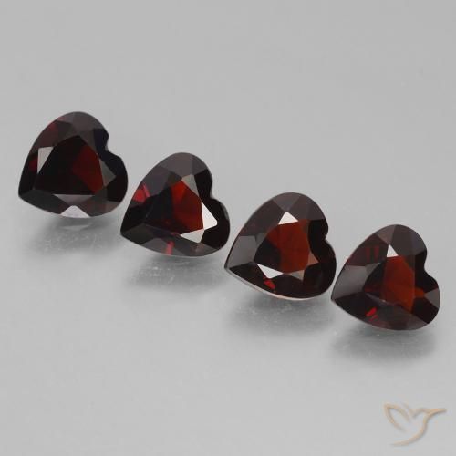 Gemme di Granato Piropo Rosso scuro naturale da 2.93 ct, Cuore, VVS-VS
