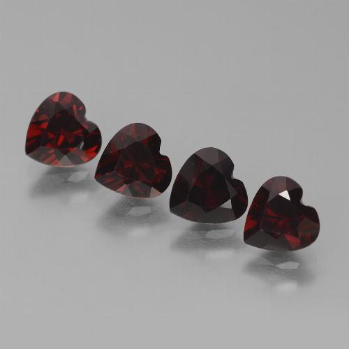 Granato piropo naturale rosso da 3,86 ct, a forma di cuore, VVS-VS