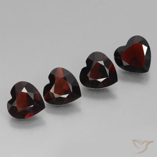3.07ctw Naturale Rosso nerastro Granato Piropo, Cuore, VVS-VS