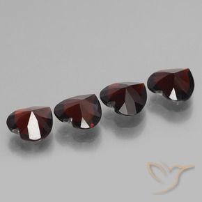 Gemme di Granato Piropo Rosso nerastro naturale da 3.07 ct, Cuore, VVS-VS