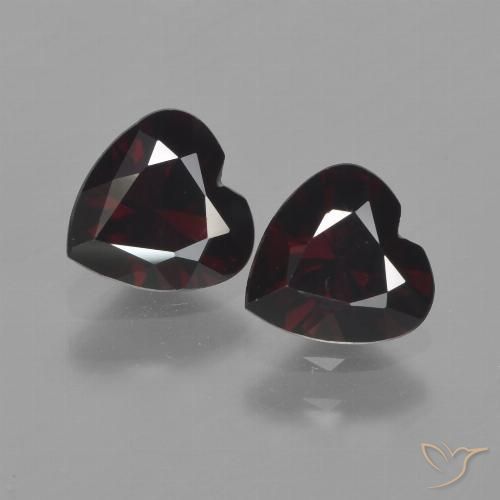 1.67ctw Naturale Rosso scuro Granato Piropo, Cuore, VVS-VS