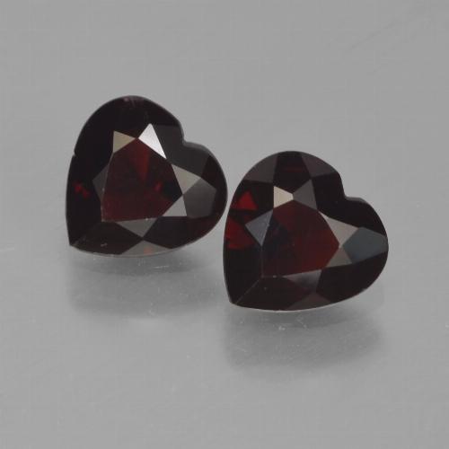 Gemme di Granato Piropo Rosso scuro naturale da 1.65 ct, A forma di cuore, VVS-VS