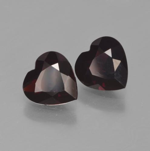 Gemme di Granato Piropo Rosso scuro naturale da 1.65 ct, A forma di cuore, VVS-VS