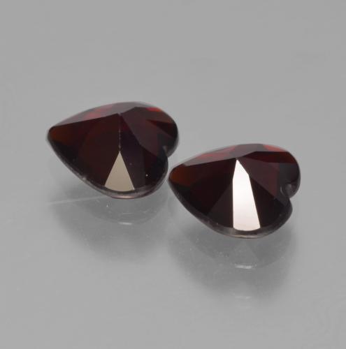 Gemme di Granato Piropo Rosso scuro naturale da 1.65 ct, A forma di cuore, VVS-VS