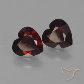 Gemme di Granato Piropo Rosso scuro naturale da 1.64 ct, Cuore, VVS-VS