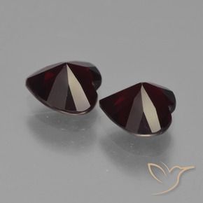 Gemme di Granato Piropo Rosso nerastro naturale da 1.84 ct, Cuore, VVS-VS