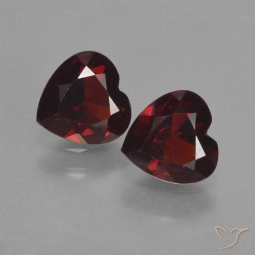 1.63ctw Naturale Rosso scuro Granato Piropo, Cuore, VVS-VS