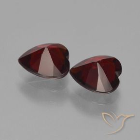 Gemme di Granato Piropo Rosso scuro naturale da 1.63 ct, Cuore, VVS-VS