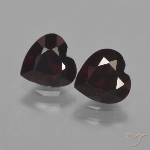 1.75ctw Naturale Rosso nerastro Granato Piropo, Cuore, VVS-VS