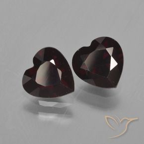 Gemme di Granato Piropo Rosso nerastro naturale da 1.75 ct, Cuore, VVS-VS