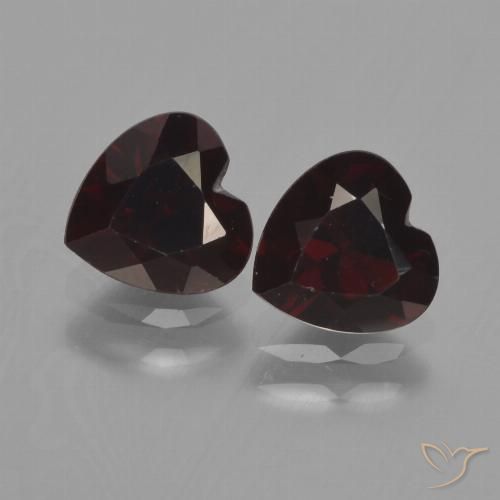 2.00ctw Naturale Rosso nerastro Granato Piropo, Cuore, VVS-VS