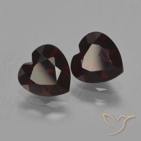 Gemme di Granato Piropo Rosso nerastro naturale da 2.00 ct, Cuore, VVS-VS