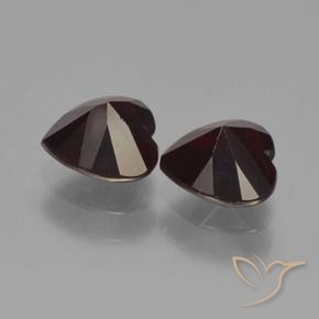 Gemme di Granato Piropo Rosso nerastro naturale da 2.00 ct, Cuore, VVS-VS