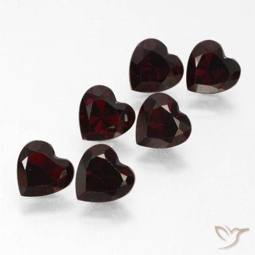 5.18ctw Naturale Rosso nerastro Granato Piropo, Cuore, VVS-VS