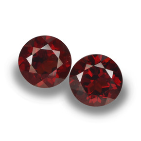 Gemme di granato piropo rosso naturale da 2,15 ct, taglio rotondo, VVS-VS
