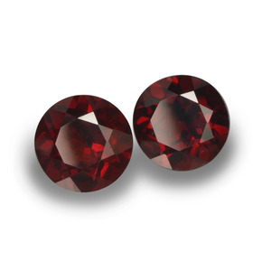 Gemme di granato piropo rosso naturale da 2,15 ct, taglio rotondo, VVS-VS