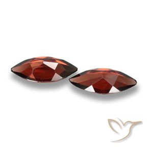 Gemme di Granato Piropo Rosso scuro naturale da 3.43 ct, Taglio marquise, VVS-VS