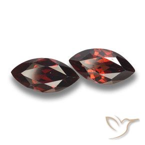 Gemme di Granato Piropo Rosso scuro naturale da 4.15 ct, Taglio marquise, VVS-VS