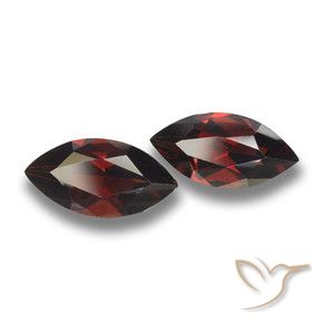 Gemme di Granato Piropo Rosso scuro naturale da 4.20 ct, Taglio marquise, VVS-VS