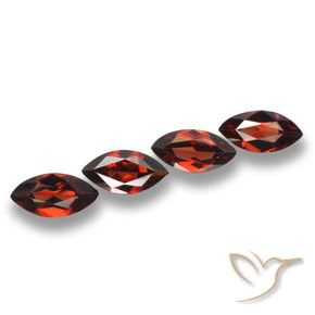 Gemme di Granato Piropo Rosso scuro naturale da 7.48 ct, Taglio marquise, VVS-VS