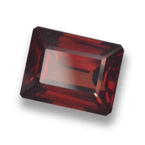 Granato piropo naturale rosso da 3,38 ct, taglio smeraldo, VVS