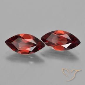 Gemme di Granato Piropo Rosso Sangue Profondo naturale da 3.65 ct, Taglio marquise, VVS-VS