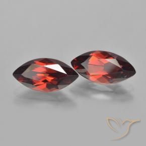Gemme di Granato Piropo Rosso Sangue Profondo naturale da 4.38 ct, Taglio marquise, VVS-VS