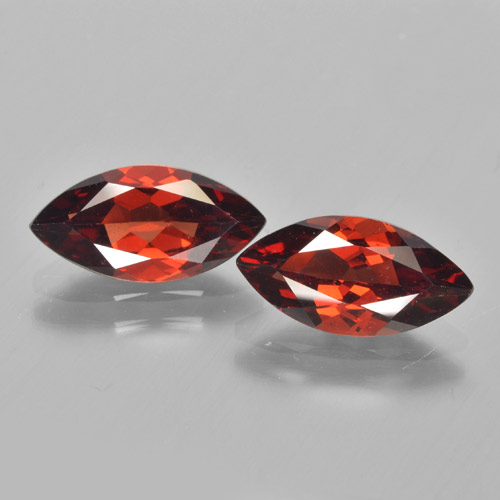 Gemme di Granato Piropo Rosso medio naturale da 3.86 ct, Taglio marquise, VVS-VS