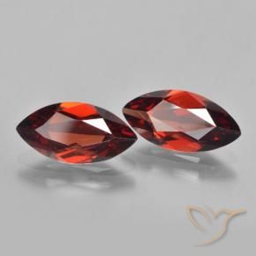 Gemme di Granato Piropo Rosso scuro naturale da 3.55 ct, Taglio marquise, VVS-VS