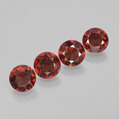 Gemme di Granato Piropo Sangue rosso naturale da 3.61 ct, Taglio rotondo, VVS-VS