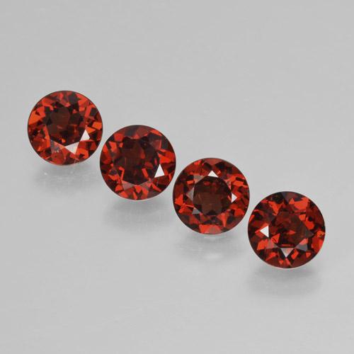 Gemme di Granato Piropo Rosso Sangue Profondo naturale da 4.03 ct, Taglio rotondo, VVS-VS