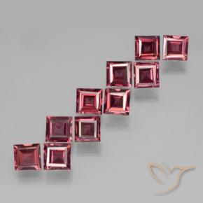 Gemme di Granato Piropo Rosso scuro naturale da 3.83 ct, Quadrato, VVS-VS