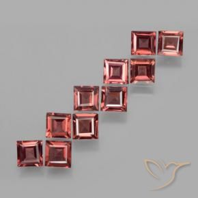Gemme di Granato Piropo Rosso scarlatto chiaro naturale da 3.86 ct, Quadrato, VS