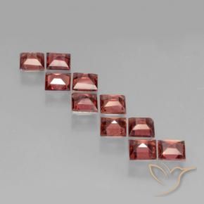 Gemme di Granato Piropo Rosso chiaro naturale da 3.65 ct, Quadrato, VS