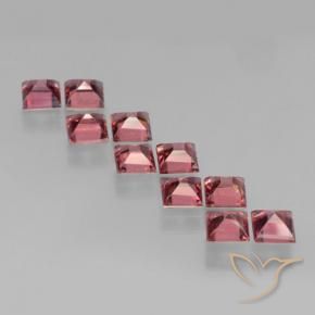 Gemme di Granato Piropo Rosso lampone naturale da 3.84 ct, Quadrato, VS