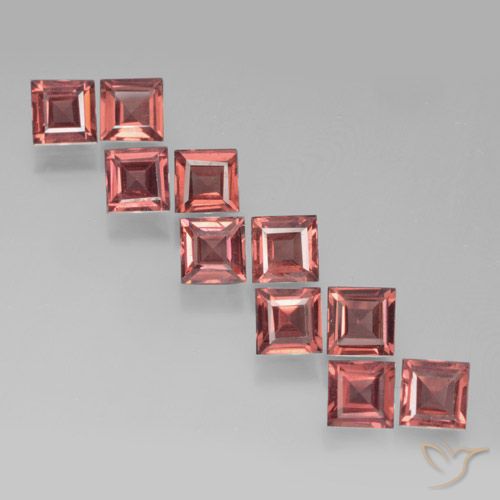 4.23ctw Naturale Rosso scarlatto chiaro Granato Piropo, Quadrato, VS