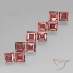 Gemme di Granato Piropo Rosso scarlatto chiaro naturale da 4.23 ct, Quadrato, VS
