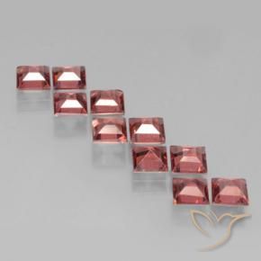 Gemme di Granato Piropo Rosso scarlatto chiaro naturale da 4.23 ct, Quadrato, VS