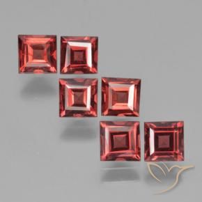 Gemme di Granato Piropo Rosso scarlatto naturale da 2.59 ct, Quadrato, VS